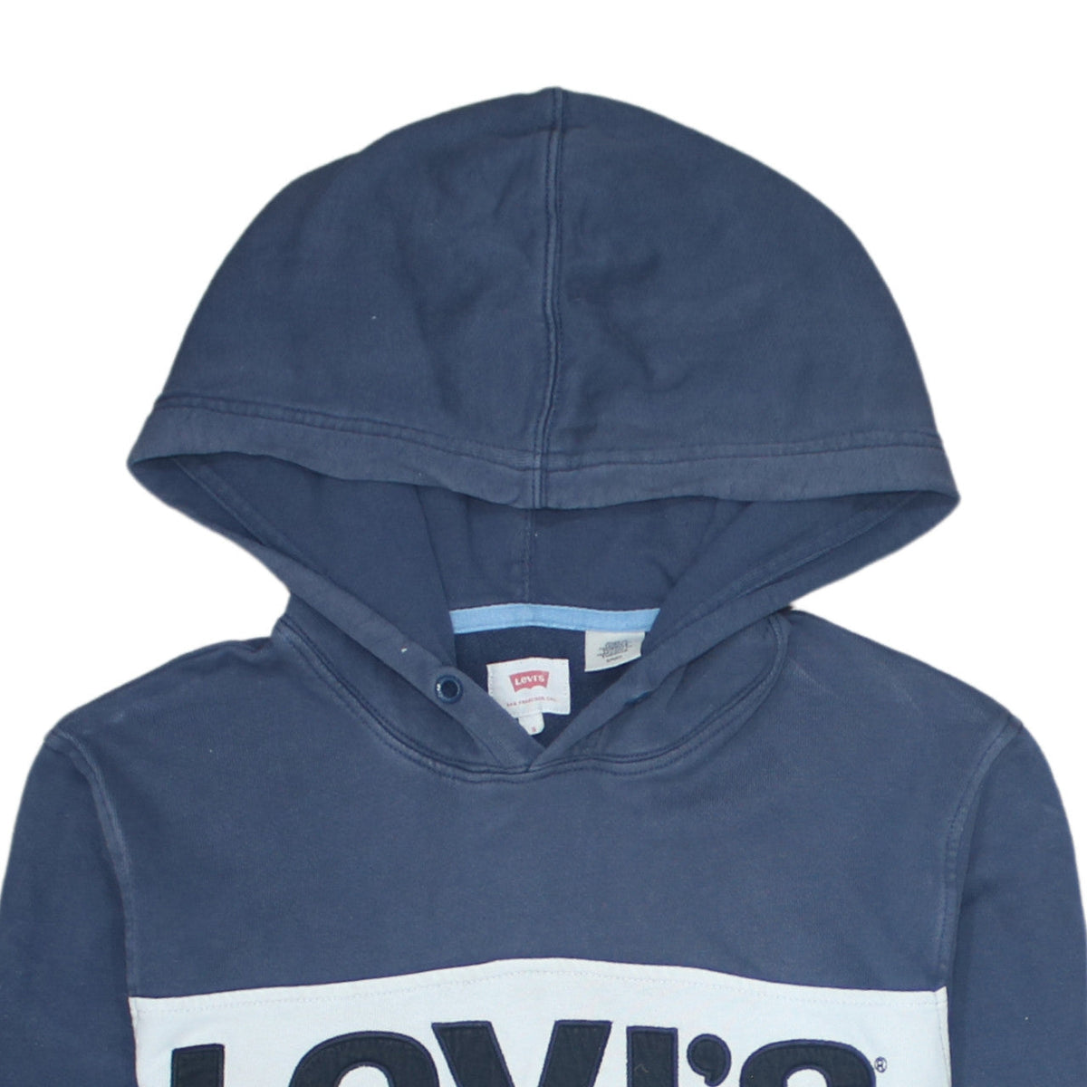 Levi's Womens Blue Logo Pullover Hoodie Size S Cotton Casual
