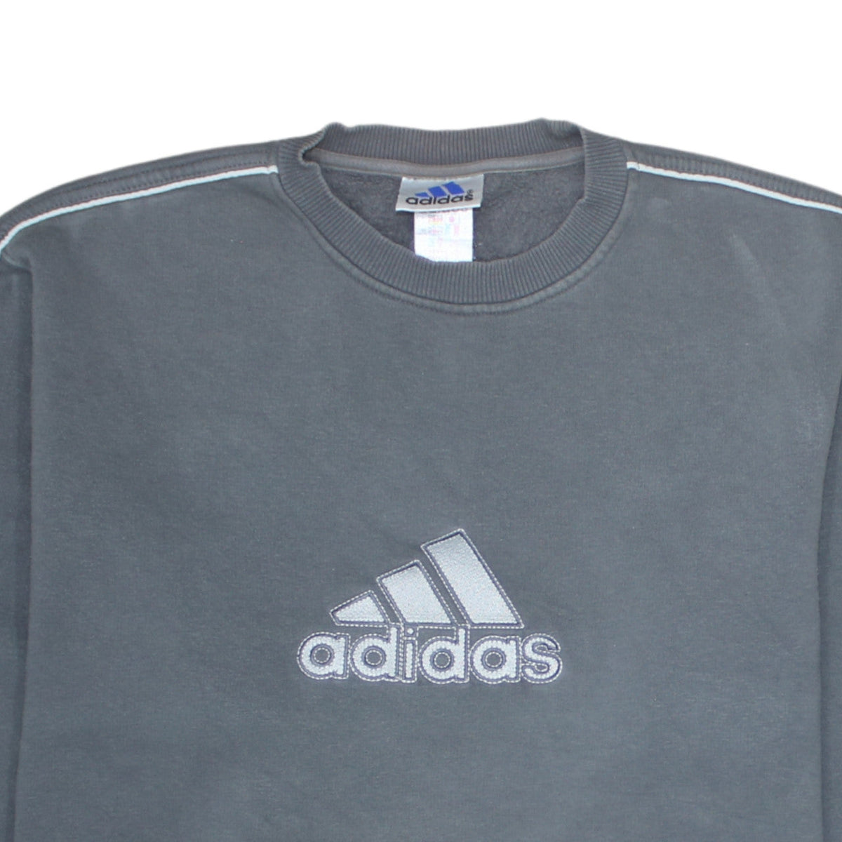 Adidas Men's Grey Pullover Sweatshirt Size L Embroidered Logo Sportswear