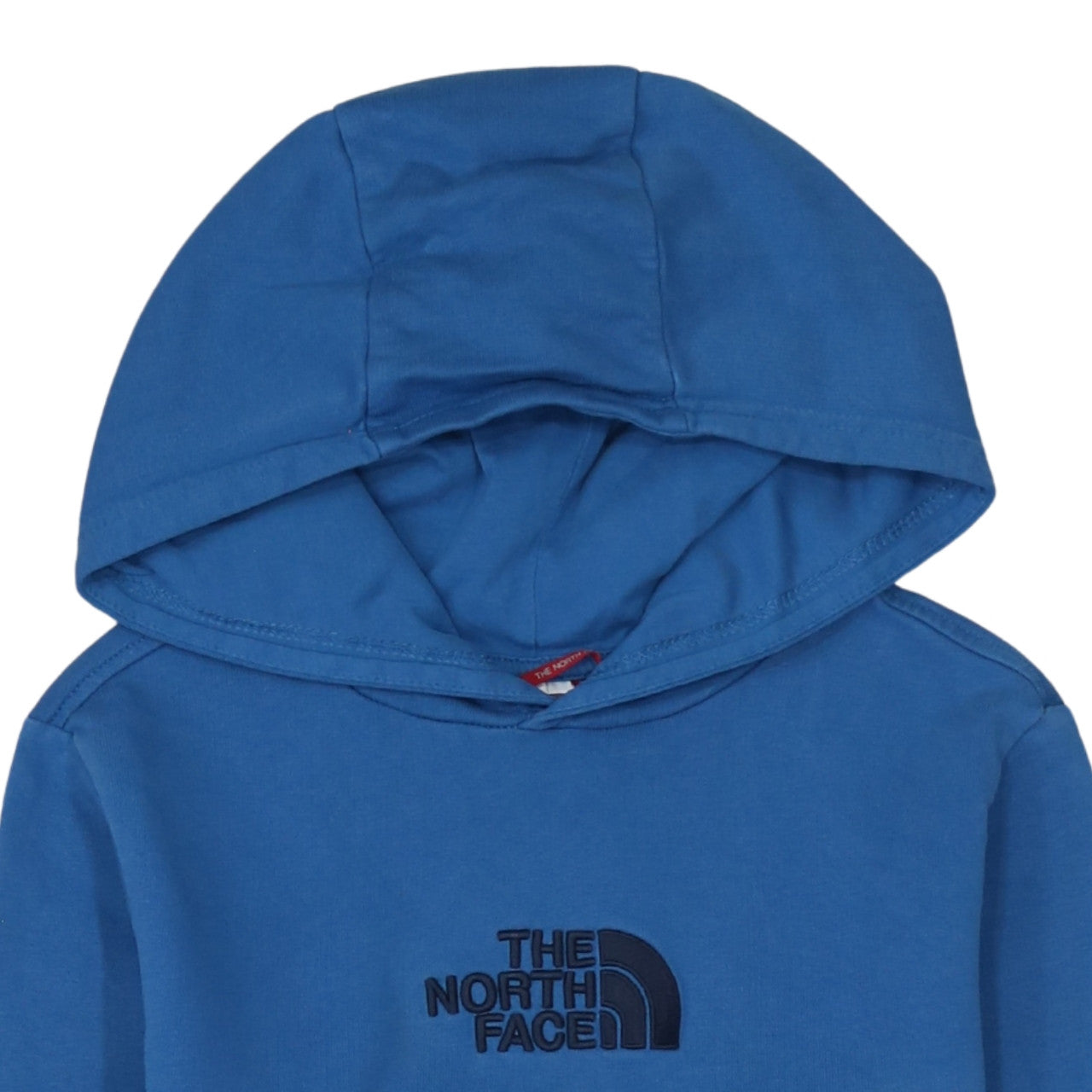 The North Face Boys Blue Pullover Hoodie L/G 100% Cotton Logo Hooded Sweatshirt