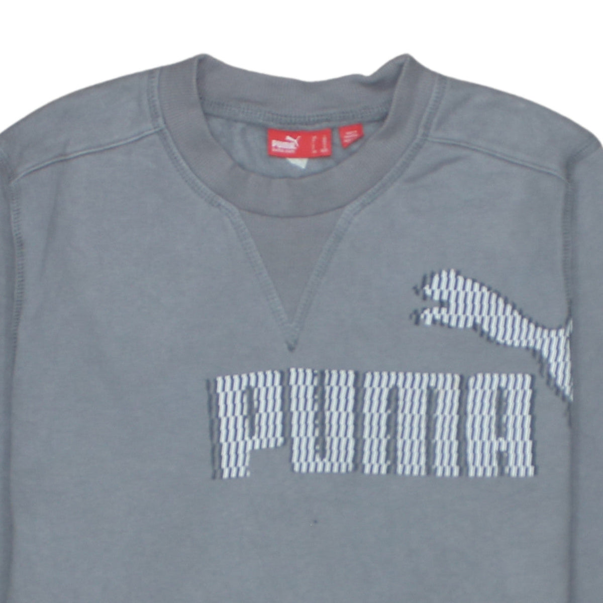 Puma Men’s Grey Crew Neck Logo Sweatshirt Size L Regular Fit