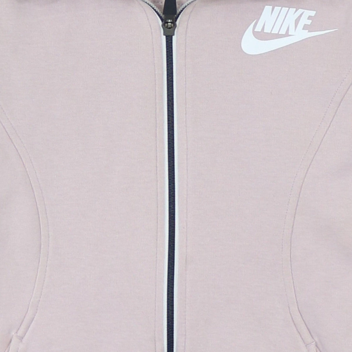 Nike Womens Beige XS Full Zip Hooded Sweatshirt with Logo
