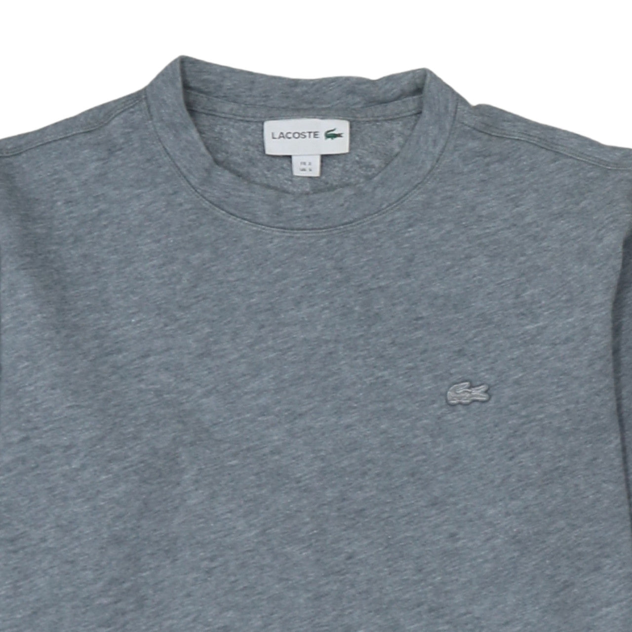 Lacoste Men's Grey Crew Neck Long Sleeve Pullover Sweatshirt S