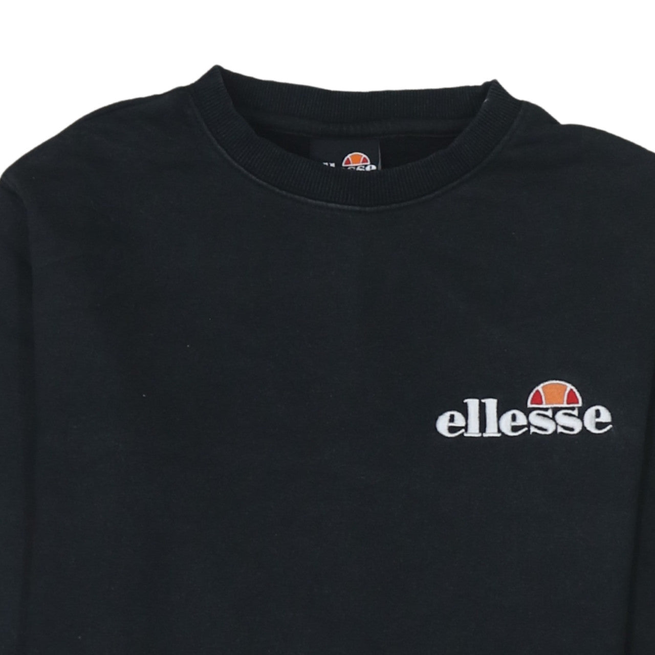 Ellesse Women's Black Cotton Blend Crew Neck Sweatshirt UK 8