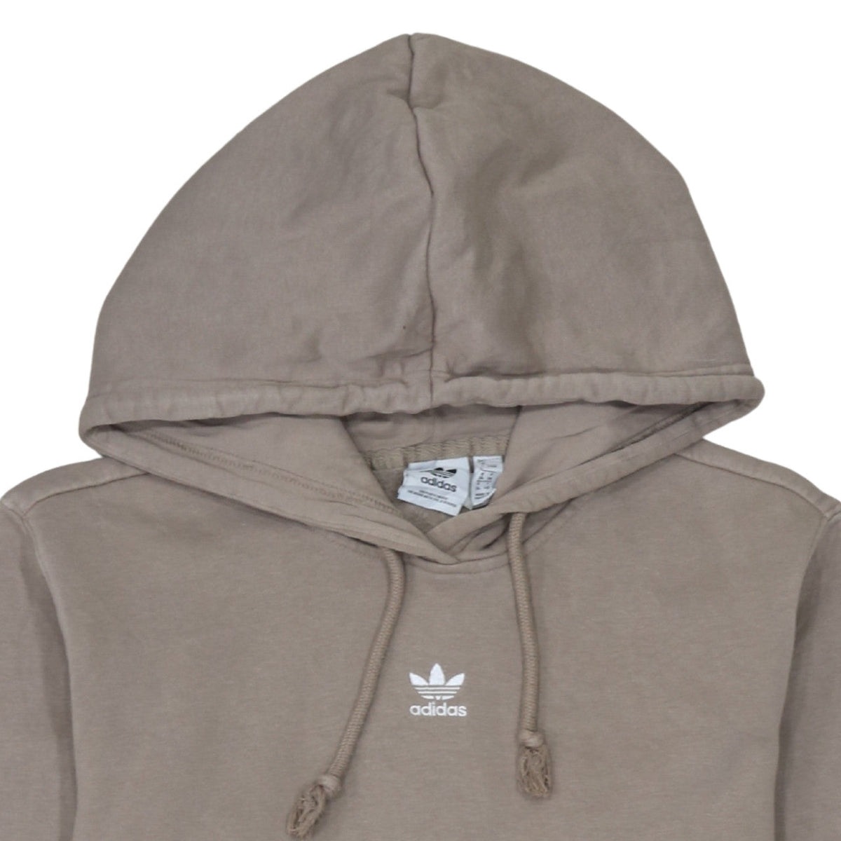 Adidas Womens Beige Pullover Hoodie Size 8 Cotton Blend Casual