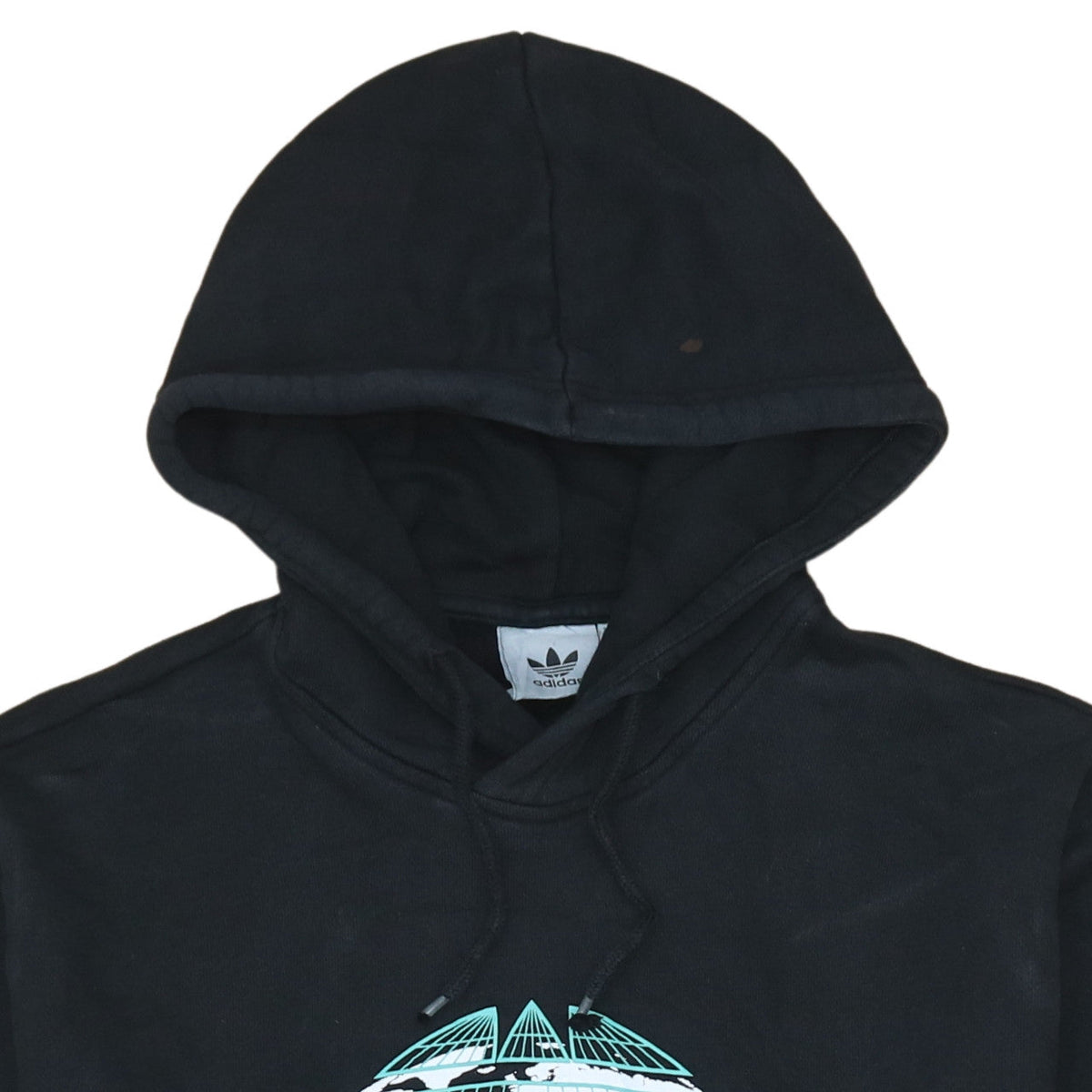 Adidas Mens Black Pullover Hoodie L Graphic Logo Sportswear