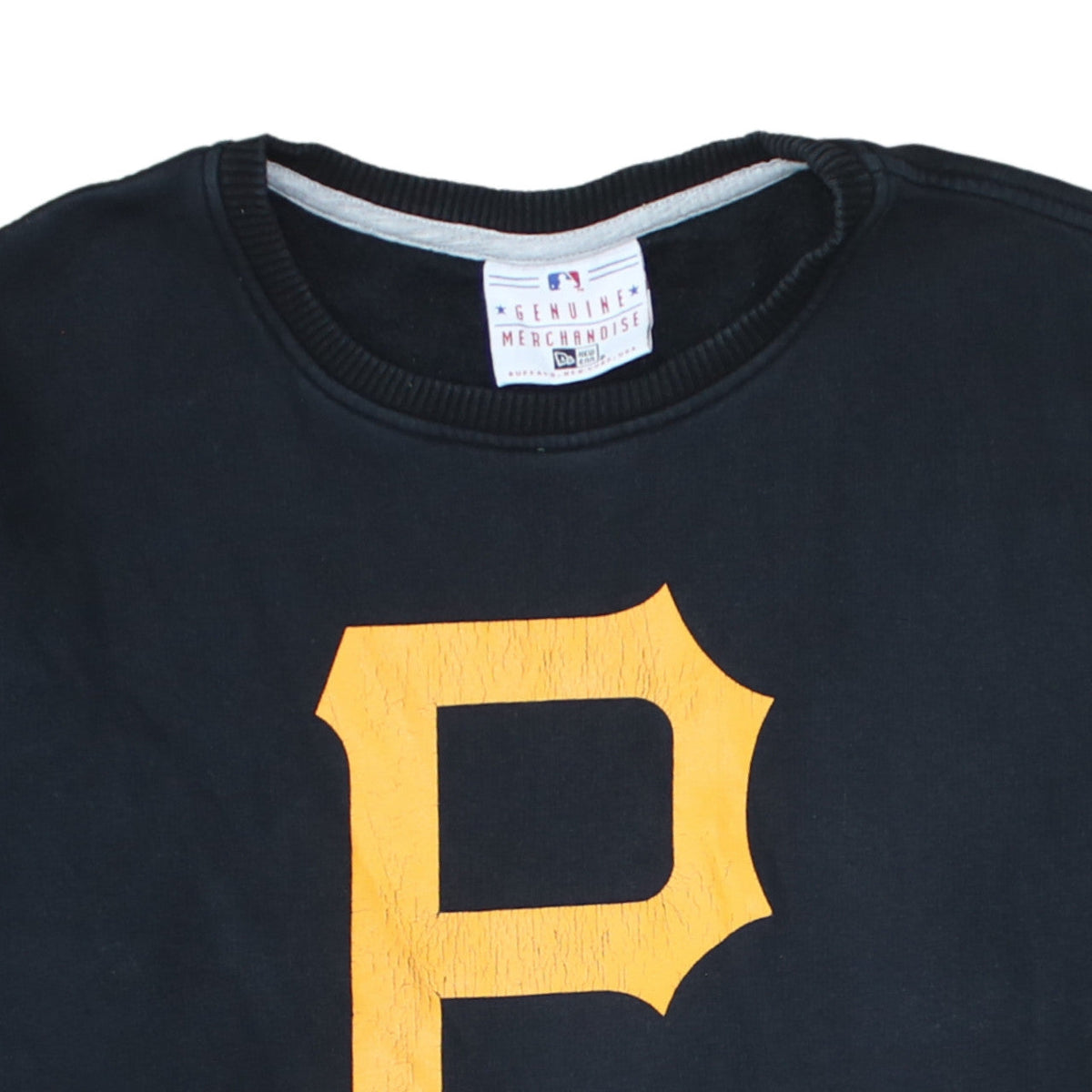 New Era Men Black L Pullover Crew Neck Baseball Sweatshirt