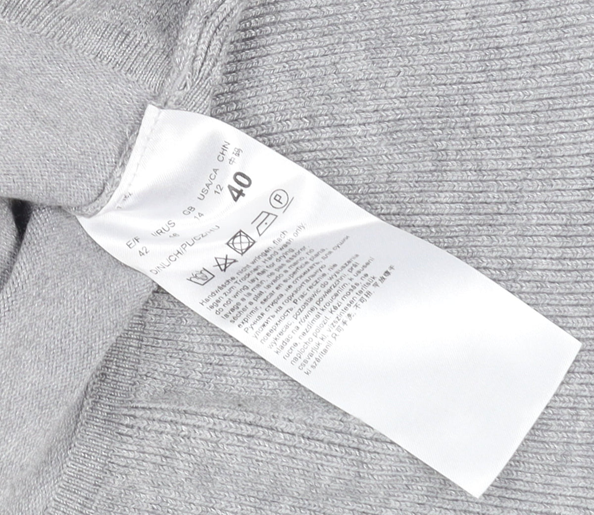 Betty Barclay Women Grey Ruffle Hem 3/4 Sleeve Knit Jumper Size 12