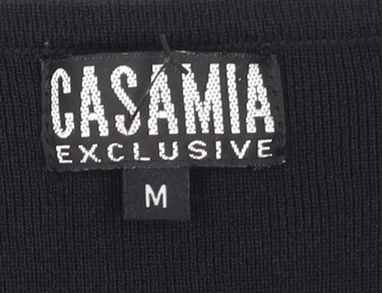 Casamia Women's Black Beaded V-Neck 3/4 Sleeve Pullover Jumper M