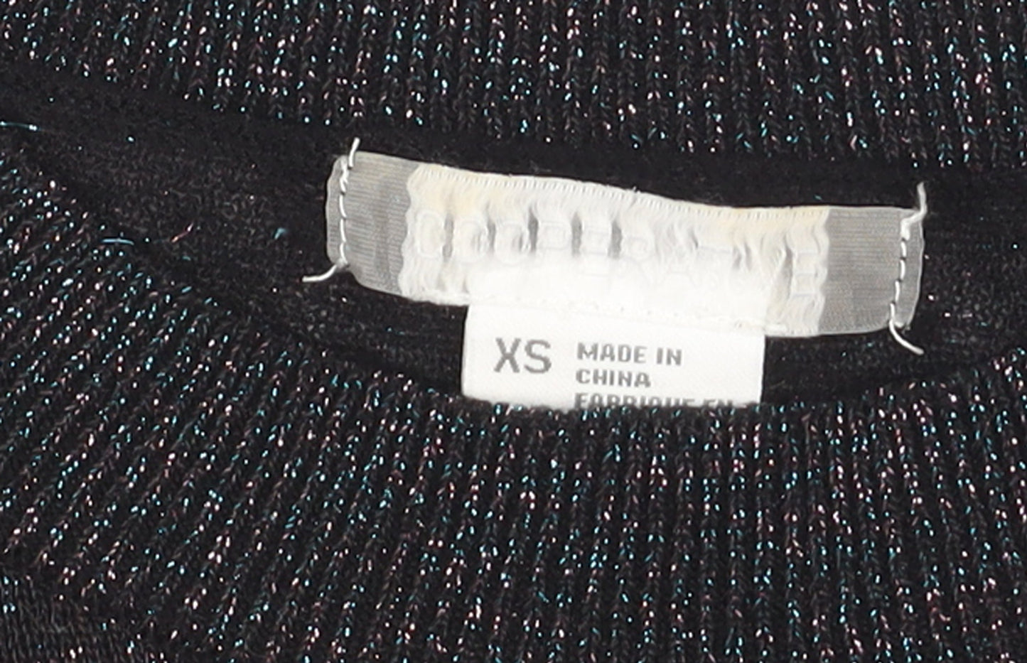 Cooperative Women's Black Glitter Knit XS Pullover Jumper