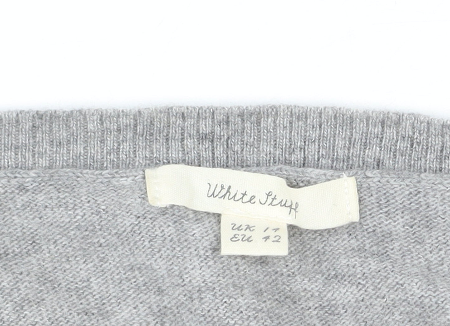 White Stuff Women's Grey Heart Pullover Jumper Size 14