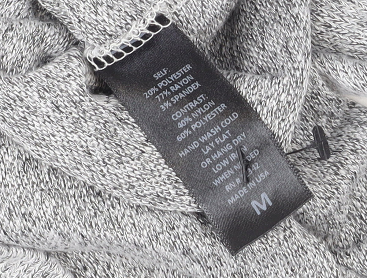COIN 1804 Women's Grey Lace Detail Knit Pullover Jumper Size M