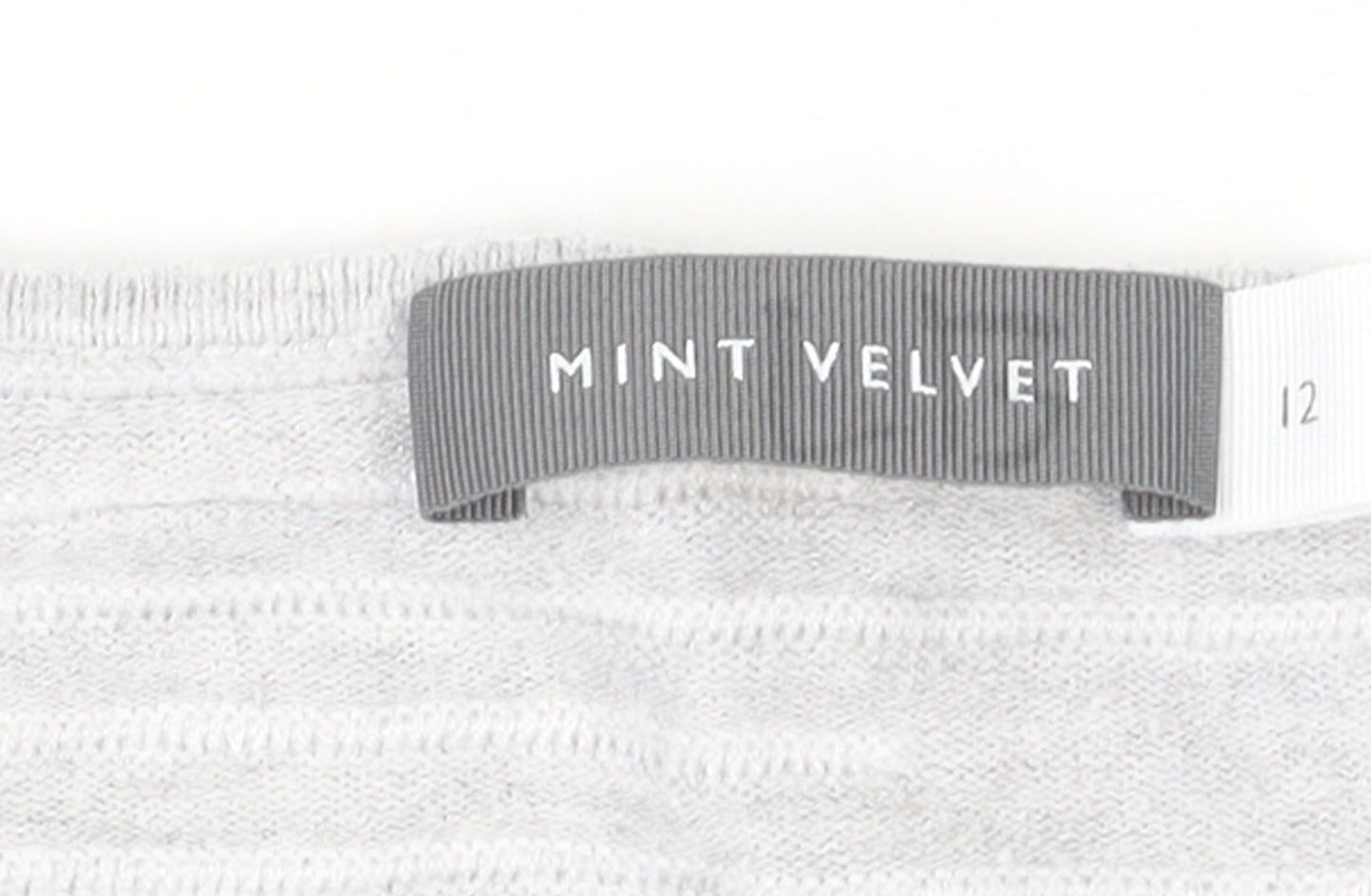 Mint Velvet Womens Grey Size 12 Boat Neck Striped Pullover Jumper