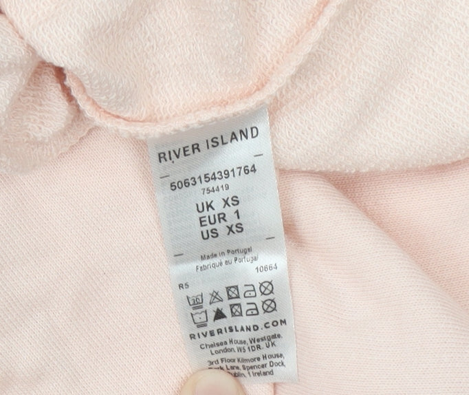 River Island Womens Pink Embellished Pullover Sweatshirt XS