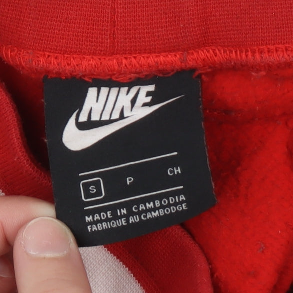 Nike Men Red Fleece Jogger Trousers Size S Regular Fit