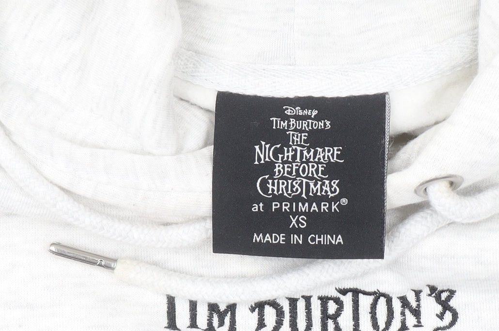 Primark Women’s Grey Nightmare Before Christmas Hoodie XS Disney Pullover