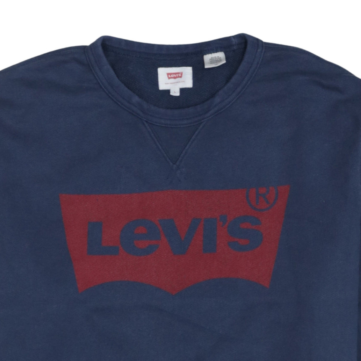 Levi's Mens Navy Blue Logo Crew Neck Sweatshirt Size L