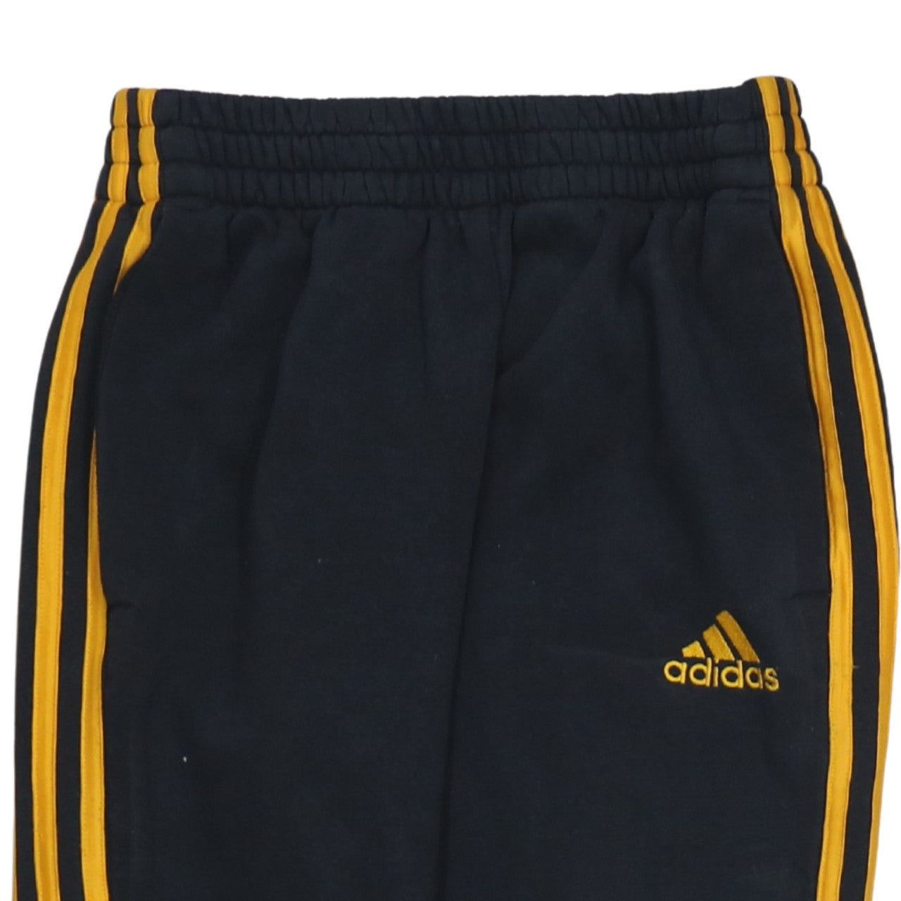 Adidas Men's Black XS Jogger Trousers with Yellow Stripes