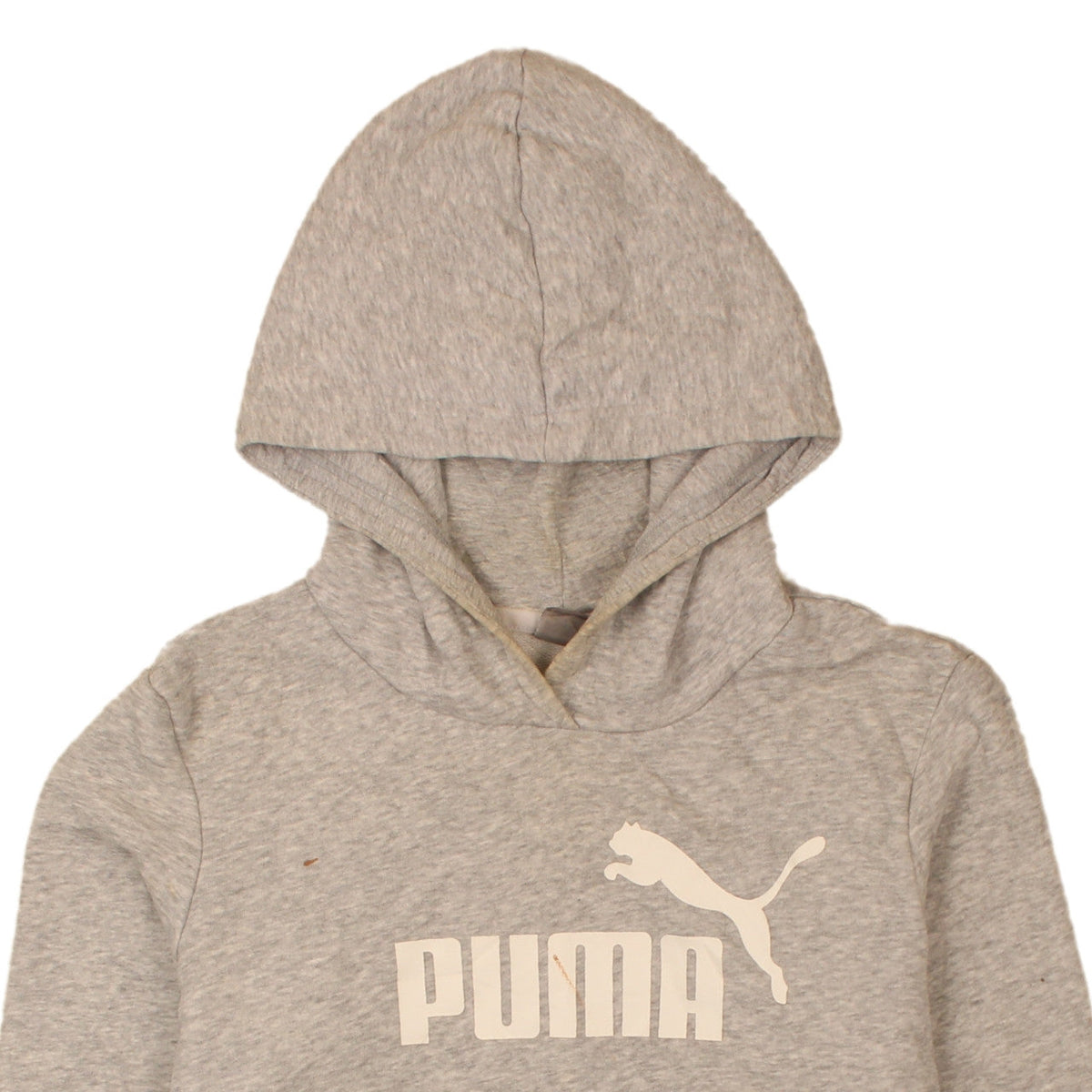 Puma Womens Grey Pullover Hoodie Medium Logo Sweatshirt