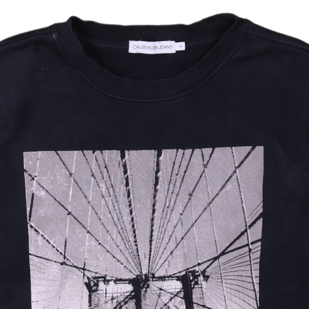 Calvin Klein Jeans Boys Black Graphic Print Pullover Sweatshirt Age 14