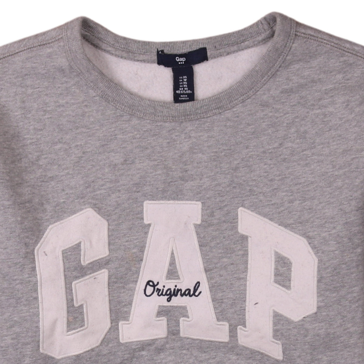 Gap Women Grey Original Logo Crew Neck Pullover Sweatshirt XS