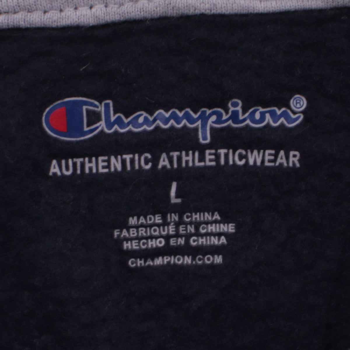 Champion Boys Navy Pullover Hoodie L Logo Embroidered Casual