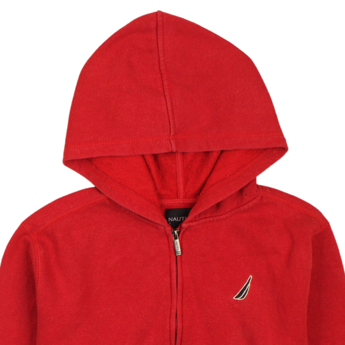 Nautica Teens Red Full Zip Hoodie Sweatshirt Size 14/16 Cotton Blend