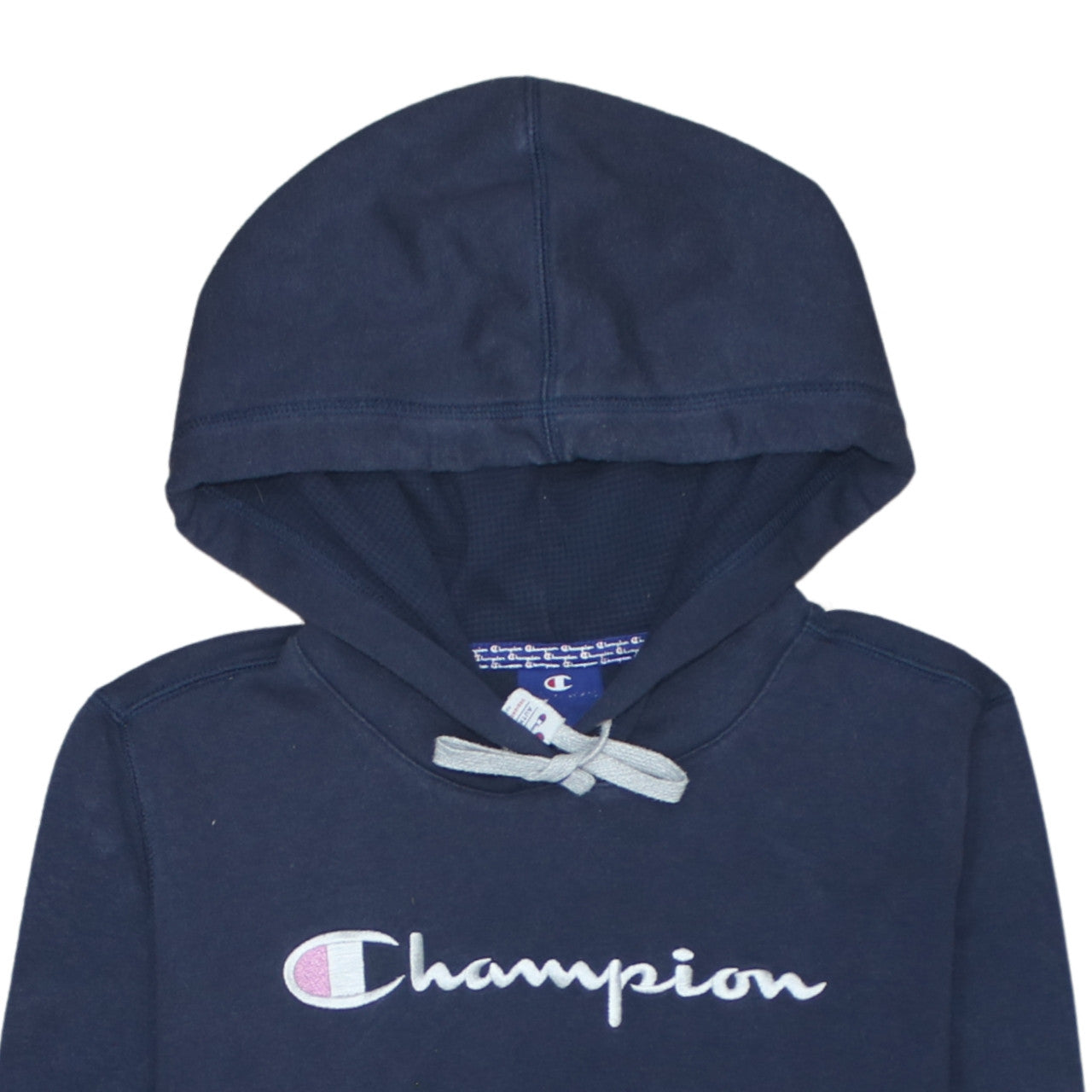 Champion Women's Navy Blue Medium Pullover Hoodie with Logo