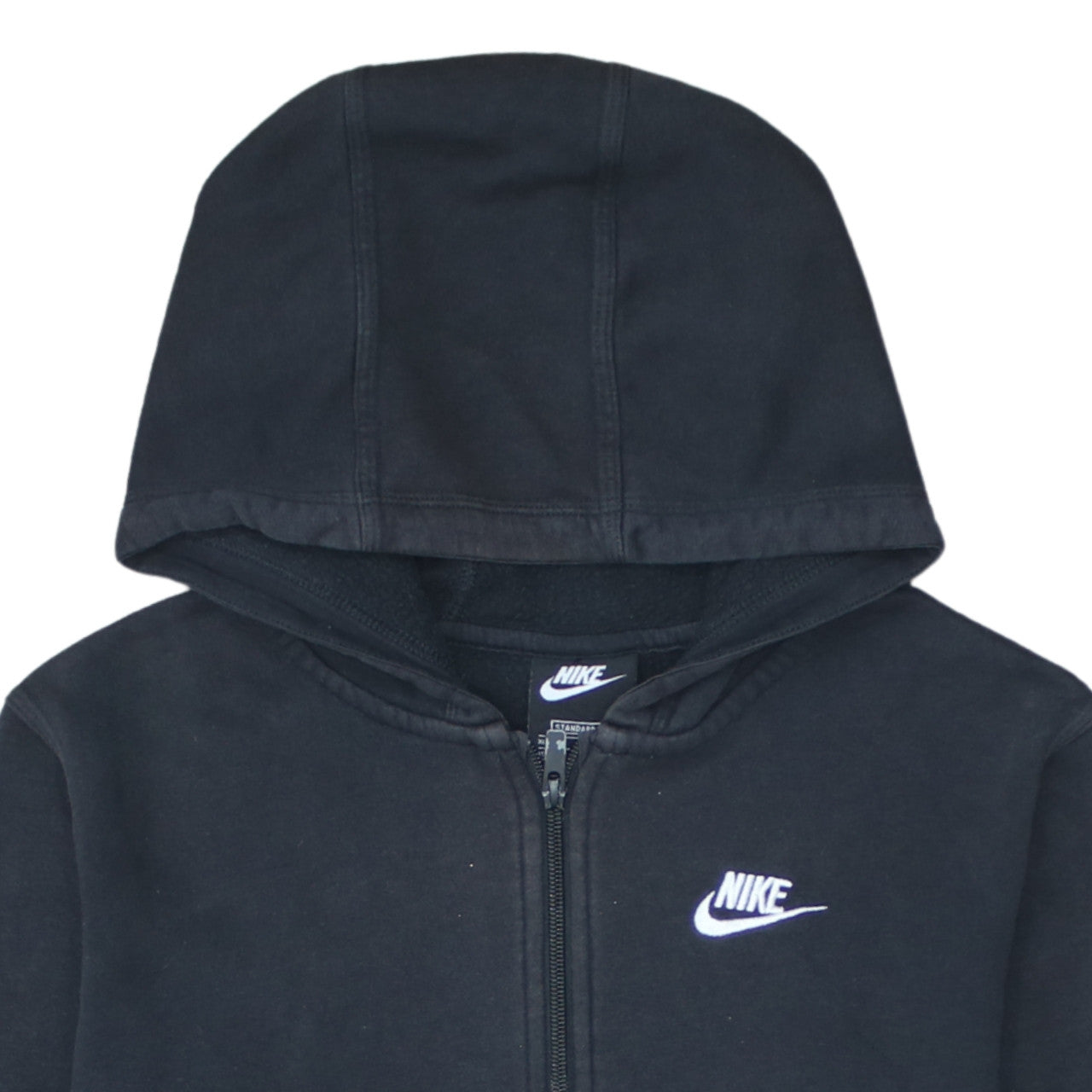 Nike Boys Black Full Zip Hoodie XL 158-170cm Classic Fleece Sweatshirt