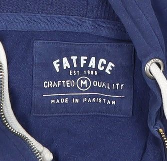FatFace Mens Blue Full Zip Hooded Jacket Size M Cotton Blend
