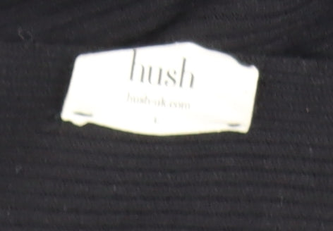 Hush Women Black Size L Knit Bodycon Dress 3/4 Sleeve