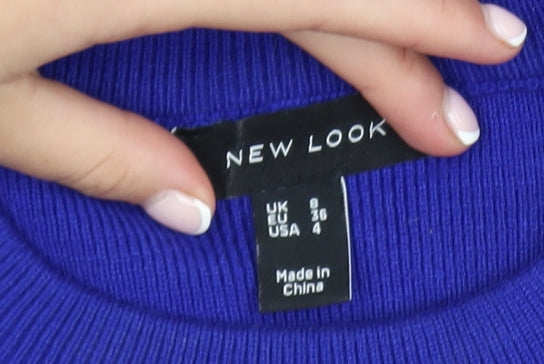 New Look Womens Blue Long Sleeve Crew Neck Pullover Jumper Size 8