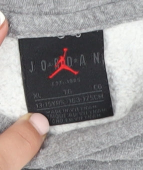 Jordan Boys Grey XL 13-15 Years Pullover Hoodie with Logo