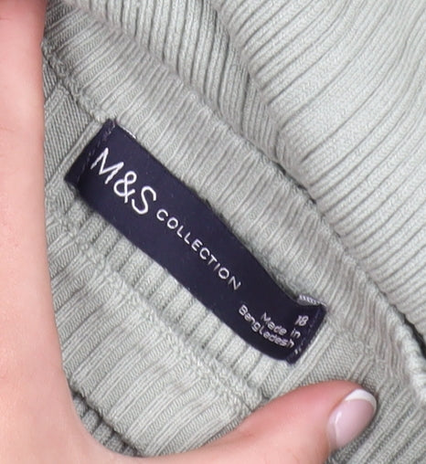 Marks & Spencer Women’s Green Knit Long Sleeve Top Size 18