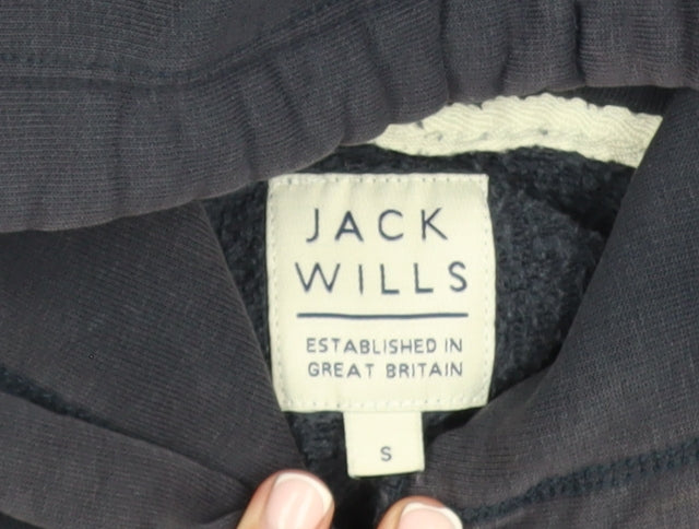 Jack Wills Men's Blue Pullover Hoodie Small Cotton Blend