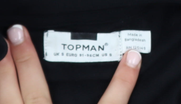 Topman Men's Black Small 1/2 Zip Pullover Sweatshirt