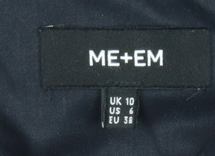ME+EM Women's Black Regular Fit Collared Linen-Blend Jumpsuit UK 10