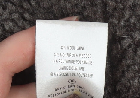 Kaliko Women Brown Wool Mohair Blend Mid-Length Coat Size 8