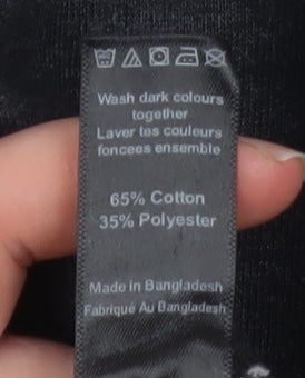 Yulu Men's Black Cotton Blend Jogger Trousers Size S