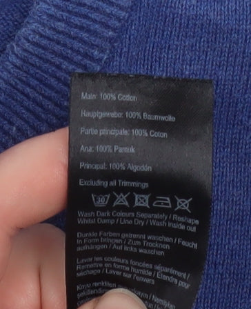 Joules Men's Blue Cotton Crew Neck Pullover Jumper Size S