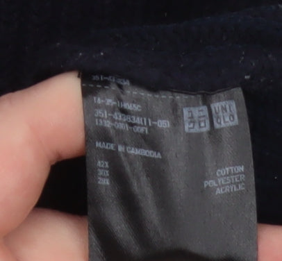Uniqlo Men’s Black L 1/4 Zip Knit Sweatshirt High Neck