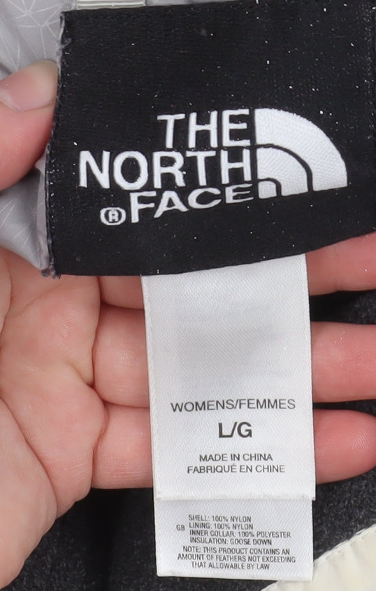 The North Face Womens White L Puffer Jacket Down Insulated Winter Coat