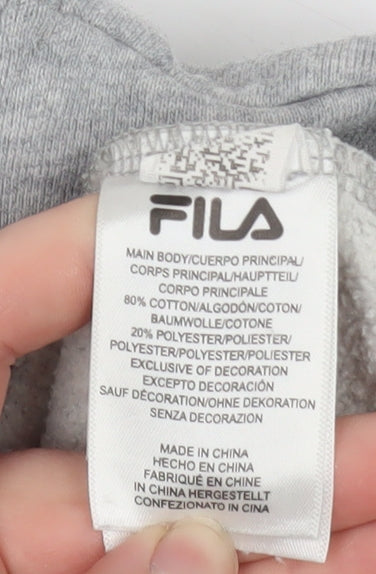 Fila Mens Grey Crew Neck Pullover Sweatshirt Size L Regular Fit