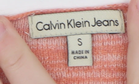 Calvin Klein Jeans Women's Multicoloured Striped Wool Blend Pullover Jumper S
