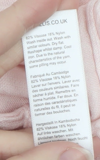 Wallis Womens Pink XL Cardigan Lightweight Open Knit Jumper