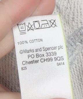 Marks & Spencer Womens Grey 1/2 Zip Cotton Sweatshirt Size 10