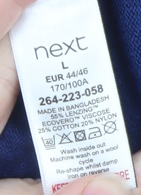 Next Women’s Blue V-Neck Relaxed Pullover Jumper Size L