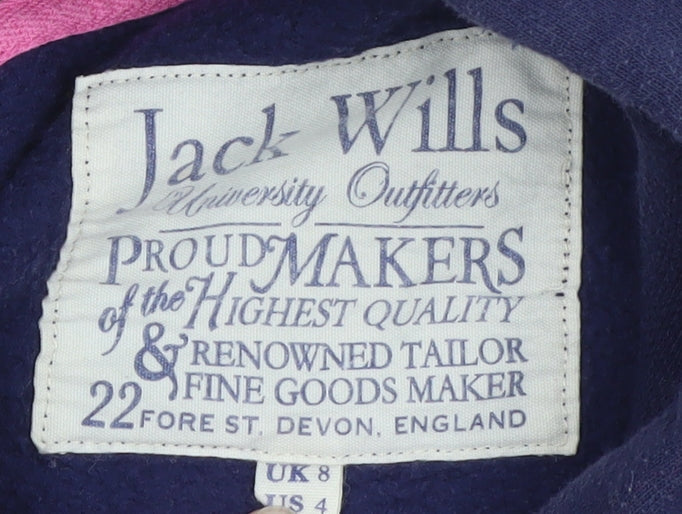 Jack Wills Womens Navy Blue Pullover Hoodie Size 8