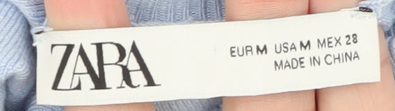ZARA Womens Blue Roll Neck Long Sleeve Pullover Jumper Size 12