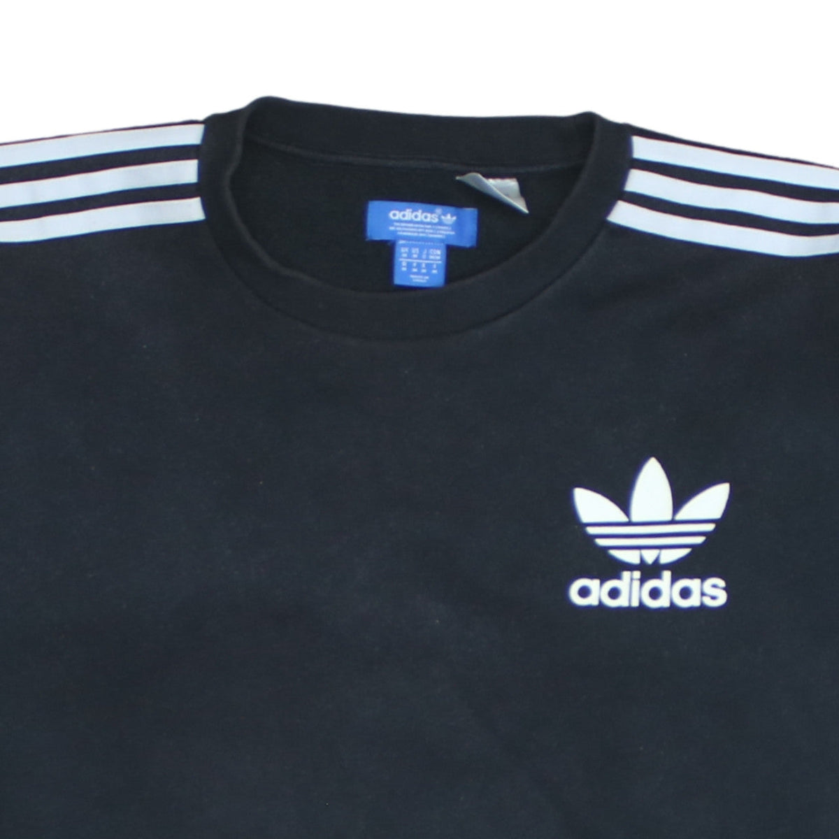 Adidas Men's Black Crew Neck Sweatshirt Size M Pullover Logo