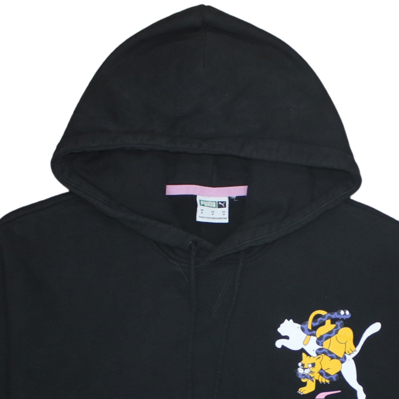 Puma x Tom and Jerry Black Graphic Pullover Hoodie Medium Womens